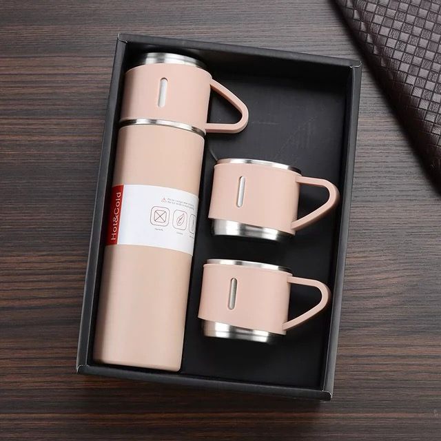 TERMO CON TAZA PARA CAFÉ ACERO