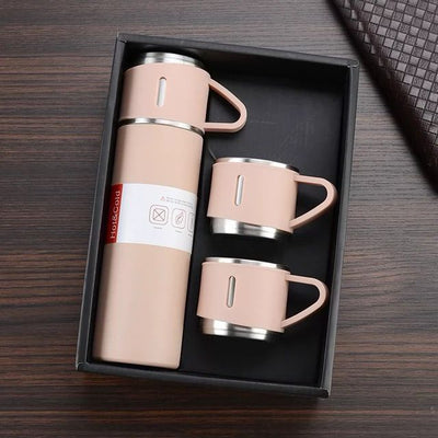 TERMO CON TAZA PARA CAFÉ ACERO