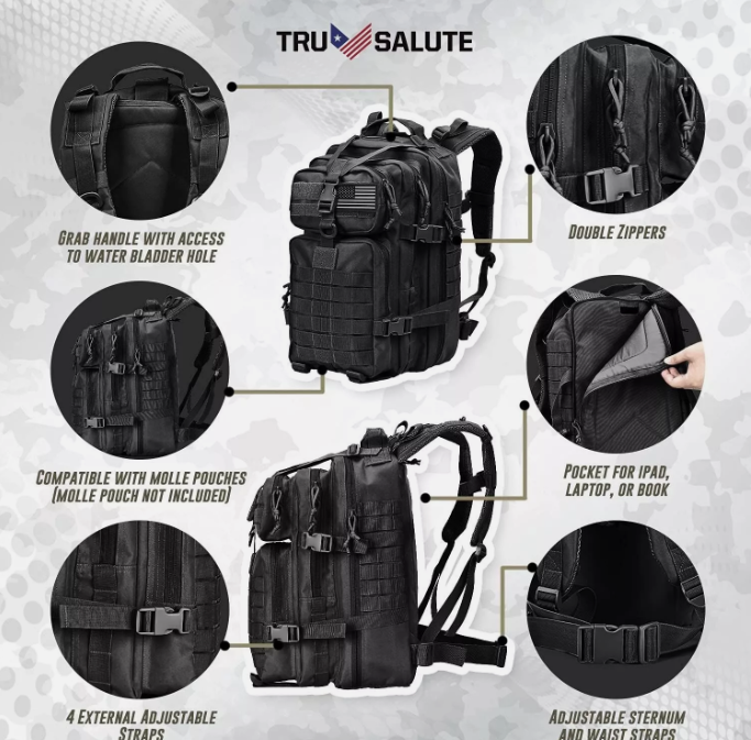 MOCHILA TACTICA MILITAR MORRAL VIAJE 50L