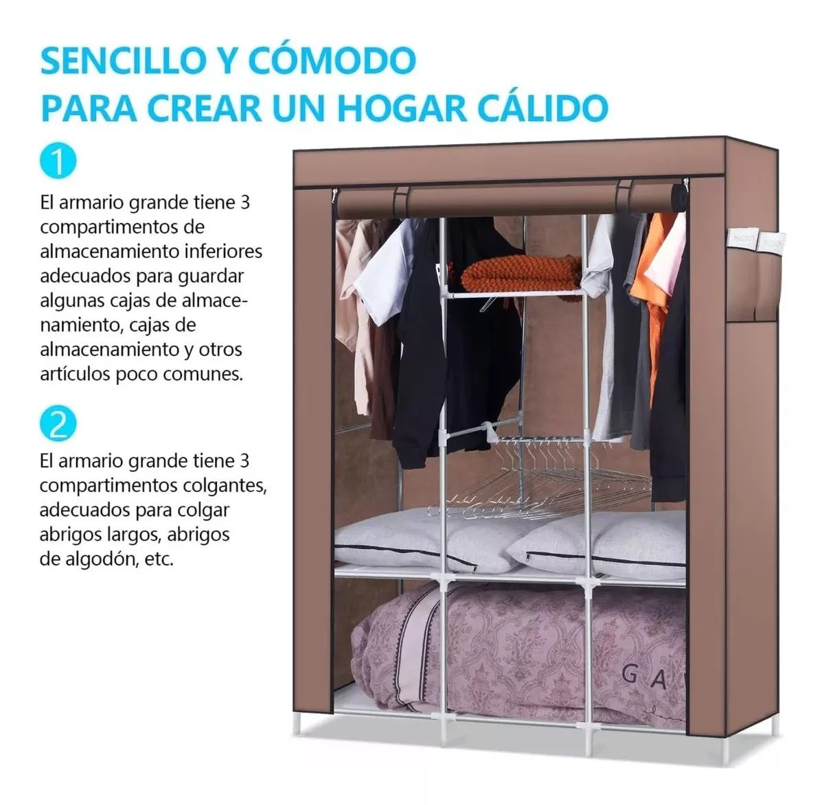 COMBO ARMARIO 3 PUESTOS + ZAPATERO DE 6 NIVELES