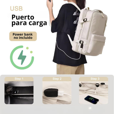 MALETA MORRAL VIAJERO CON USB 16 X 22 CM