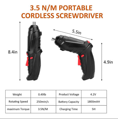 KIT DESTORNILLADOR INALAMBRICO 47 PIEZAS