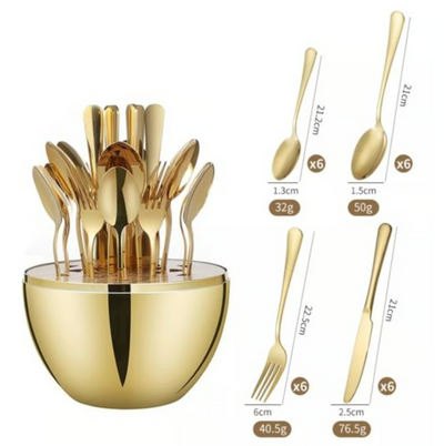 JUEGO CUBIERTOS EN ESTUCHE HUEVO PREMIUM