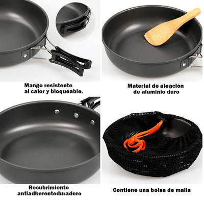 KIT UTENSILIOS COCINA CAMPING SY-200