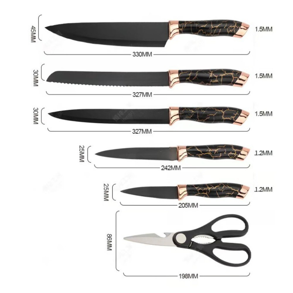 SET DE CUCHILLOS X5 NEGRO