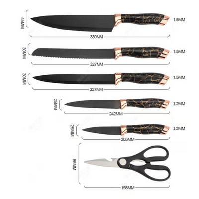 SET DE CUCHILLOS X5 NEGRO