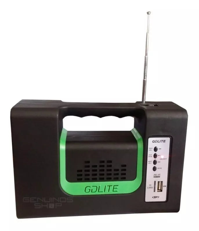 KIT SOLAR GDLITE 10, CON RADIO, BATERIA 3 BOMBILLOS