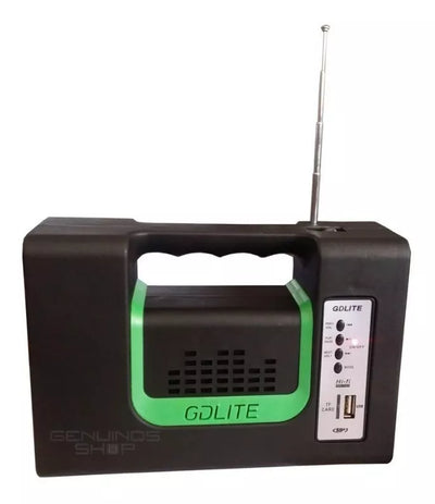 KIT SOLAR GDLITE 10, CON RADIO, BATERIA 3 BOMBILLOS
