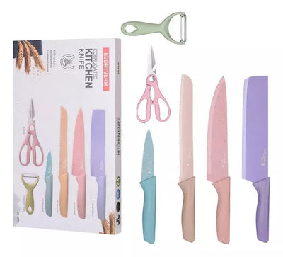 JUEGO CUCHILLOS COCINA 6P ANTIDESLIZANTE