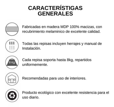 SET X3 REPISAS FLOTANTES DE 50 CM