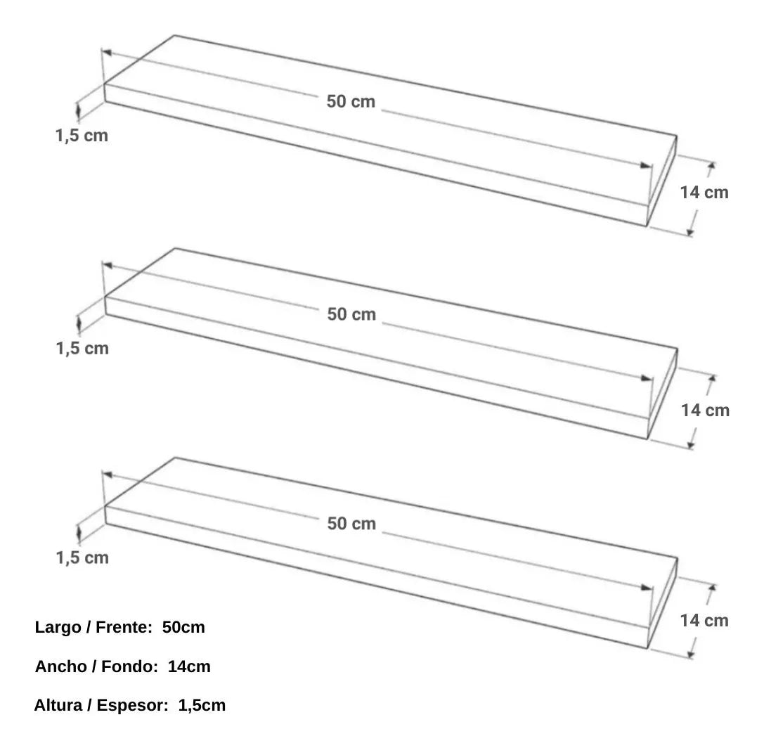 SET X3 REPISAS FLOTANTES DE 50 CM