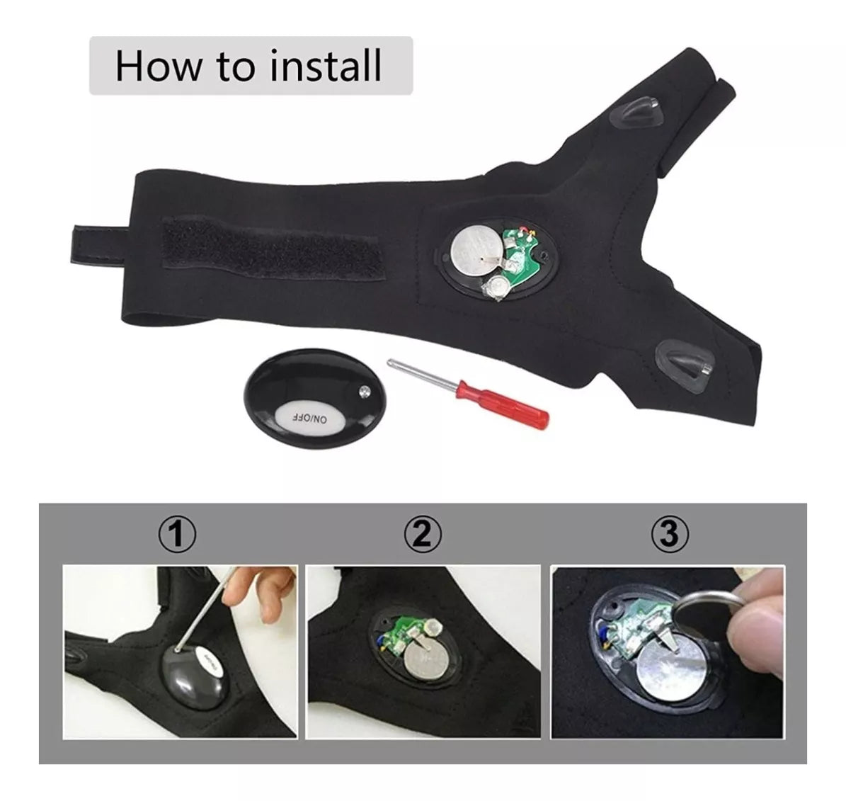 GUANTES LINTERNA LUZ LED