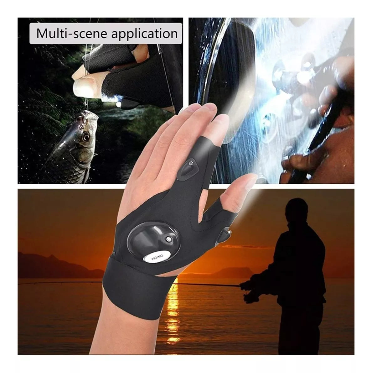 GUANTES LINTERNA LUZ LED