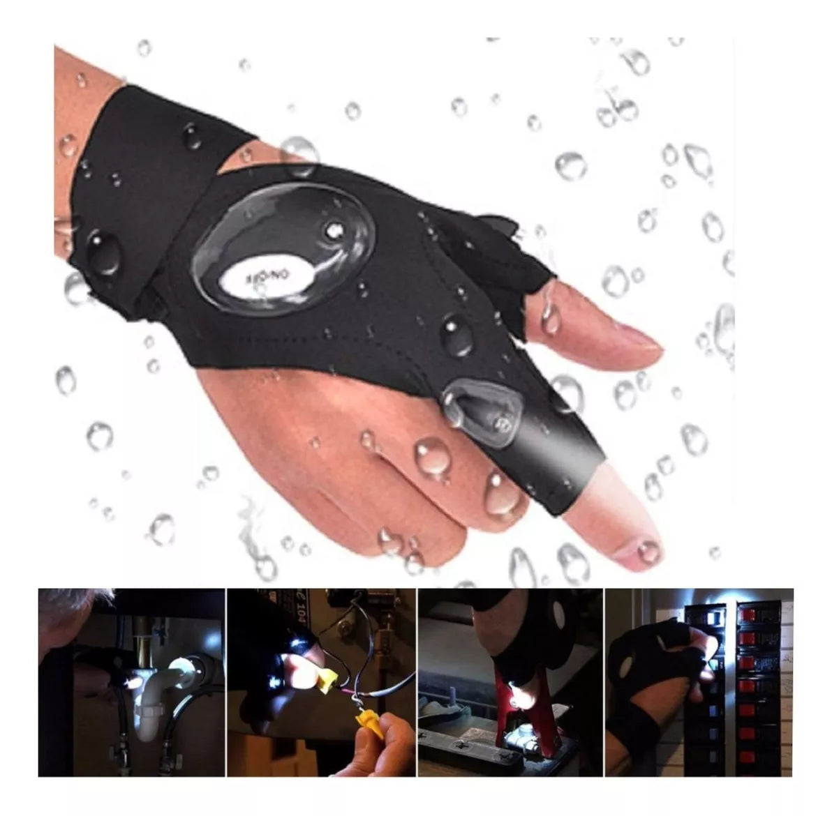 GUANTES LINTERNA LUZ LED