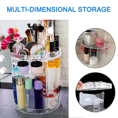 ORGANIZADOR DE MAQUILLAJE GIRATORIO 360 GRADOS